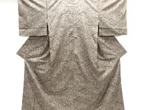 雲に花模様織り出し本場泥大島紬着物(5マルキ)